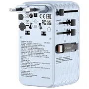Universal Travel Adapter Verbatim Charge 70W 2C  30187 0023942301875 Wlononwcroskz