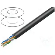 Wire U/Utp 4X2X23Awg 6 wire Cu Pe black 305M Øcable 6Mm  Lcu6-21Cu-0305.Bk Lcu6-21Cu-0305-Bk