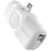 Wozinsky Wf16-Ycs 5000Mah 15W Usb-C Mini Power Bank with Built-In Cable and Apple Watch Charger - White  5907769364471 85076000