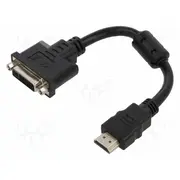 Adapter Dvi-I 245 socket,HDMI plug single link 0.2M black  Delock-65206 65206