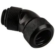 Alphacool Eiszapfen 13Mm Hardtube Anschraubtülle 45 drehbar G1/4 - Gewinkeltes Kompressions-Montageteil für Flüssigkeitskühlsystem Deep Black  17407 4250197174077 Wasc-408