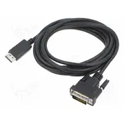 Cable Displayport plug,DVI-D 241 plug 1.2  Ca-Dpdv10Cu-0030Bk Ca-Dpdv-10Cu-0030-Bk