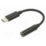 Cable Usb 3.1 Jack 3.5Mm socket,USB C plug 0.12M black  Savak-74 Ak-74