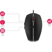 Cherry Gentix - Maus rechts- und linkshändig optisch 6 Tasten kabelgebunden Usb Schwarz  Jm-0340-2 4025112089992 Jm03402