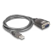 Delock Adapter Usb 2.0 Type-A to 1 x Serial Rs-232 D-Sub 9 pin male with nuts 3 Led m  61400 4043619614004