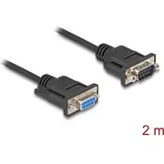 Delock Rs-232 Cable Serial D-Sub9 male to female with narrow plug housing 2 m  87834 4043619878345