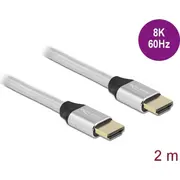 Delock Ultra High Speed Hdmi Cable 48 Gbps 8K 60 Hz silver 2 m certified  85367 4043619853670