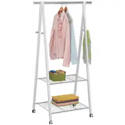 Drēbju pakaramais Forest 2 plaukti un 4 āķi, 85X52Xh152Cm, materiāls priede/tērauds, krāsa balts/hroms  13962 4741243139626