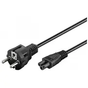 Goobay  Power supply cord Safety plug 93586 Black Type F, Cee 7/7 Device socket C5 4040849935862