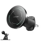 Joyroom Jr-Zs502 Magsafe Compatible Car Holder with Wireless Charger for Air Vent/Dashboard - Black  6956116791247 39269097