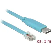 Kabelis Usb2.0 A  Serial Rs-232 Rj45, M / M, 3.0M, zils, Delock 63289 4043619632893