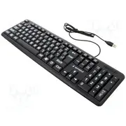 Keyboard black Usb A wired,US layout big letters 1.5M  Kb-Us-103