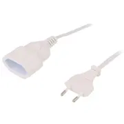 Logilink Netzkabel Euro Cee 7/16 Stecker zu Dose, 2M, WeiSzlig  Cp126 4052792039696