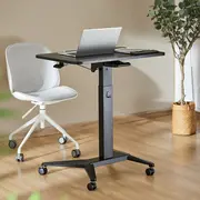 Maclean Mc-453 B Mobile Laptop Desk with Pneumatic Height Adjustment, Table Wheels, 80 x 52 cm, Max. 8 kg, Adjustable 109 cm Black  Mc-453B 5902211129738 Birmcnnow0002