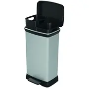 Pedāļspainis atkritumu šķirošanai metalizēts Duo Deco Bin 2323L sudraba  0808680582 3253928680008