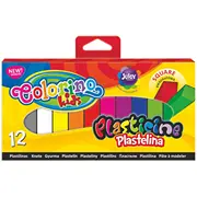Plastilīns Colorino Kids 12 krāsas, kvadrātveida forma  550-02892 5907690857417