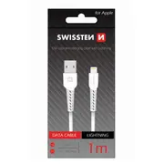 Swissten Basic Fast Charge 3A Lightning Datu un Uzlādes Kabelis 1M  Sw-Ba-Ligh-3A-1M-Wh 8595217466234