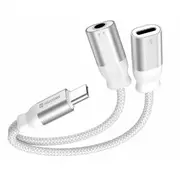Swissten Textile Usb-C / Aux 3.5Mm Charging Audio Adapteris 0.12M 73502304  8595217488380