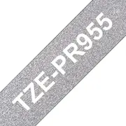 Tze-Pr955 uzlīmju lente balts uz premium sudraba 24Mm  Tzepr955 4977766783682