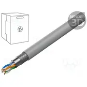 Wire Sf/Utp Cat 6 4X2X26Awg Cu stranded Lszh grey 305M  Dk-1633-P-305