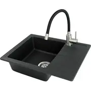 Zlewozmywak granitowy z baterią 1-Komorowy ociekaczem  Zlmz211A 5907650835356 Wlononwcrtbbo