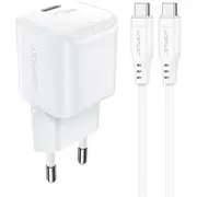Acefast A77 tīkla lādētājs  30W Pd, Gan Usb-C vads komplektā balts A77W 6974316282853 85044030