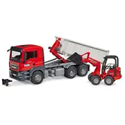 Bruder 116 Man Tgs kravas automašīna ar nolaižamo konteineru un kompakto iekrāvēju 2630, 03767  4001702037673
