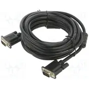 Cable D-Sub 15Pin Hd plug,both sides shielded twofold black  Ca-Vgac10Cc-0050B Ca-Vgac-10Cc-0050-B