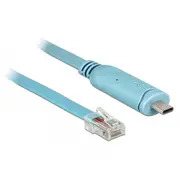 Delock Adapter Usb 2.0 Type-CTrade male Gt 1 x Serial Rs-232 Rj45 3.0 m blue  63914 4043619639144