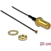 Delock Antenna Cable Rp-Sma jack bulkhead to I-Pex Inc., MhfReg 4 plug 0.81 20 cm thread length 10 mm  88815 4043619888153