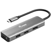 Equip 133485 Usb grafiskais adapteris 3840 x 2160 pikseļi Melns, Sudrabs  4015867227640