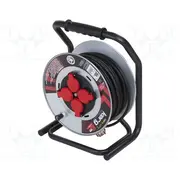 Extension lead 3G1.5Mm2 30M rubber black Sockets no 4 reel  Kerg-W2381 W2381