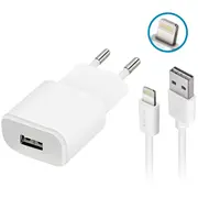 Forever Tc-01 tīkla lādētājs  5W Usb-A Lightning vads komplektā balts Gsm032677 5900495623317 85044030