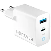 Forever Tc-06-20Ac tīkla lādētājs  20W Pd, Qc Usb-C, Usb-A balts Gsm171394 5900495088659 85044030