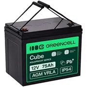 Green Cell Cube Agm Ip54 12V 75Ah Vrla Battery Gel deep cycle powerchair photovoltaic leisure battery campervan  Agm12V75Ah-J 5904326375727