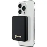 Guess Gupbm5Algsgk Metal Script Logo ārējais akumulators Powerbank  5000 mAh 15W Magsafe melns 3666339172138 85076000