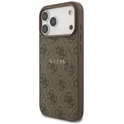 Guess Pu Leather 4G Colored Ring Magsafe Case Aizsargapvalks priekš iPhone 17 Pro Max / brūns  Guhmp17Xg4Gfrw 3666339491079