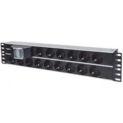 Intellinet 714051 energosadales vienība, Pdu 15 Maiņstrāvas izvade -S 2U Alumīnijs, Melns  0766623714051