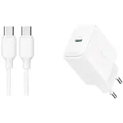 Joyroom Jr-Tcf20 tīkla lādētājs  20W Pd, Qc Usb-C ar uz vadu komplektā balts Jr-Tcf20Cc 6956116723118 85044030