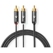 Kabelis Nedis 1X Rca - 2X Subwoofer 3M  Catb24000Gy30 5412810324422