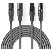 Kabelis Nedis 2X Xlr M - F 5M  Coth15030Gy50 5412810295708