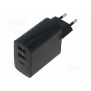 Power supply switching mains,plug-in 5Vdc, 3A 30W black Gan  Taucpdqc30Lcdbk02 Ta-Uc-Pdqc30Lcd-Bk-02