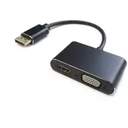Roger Displayport uz Hdmi  Vga Adapteris v1.4 / 4K30Hz Ro-Dp2VgaHdmi-Bk 2904003451495