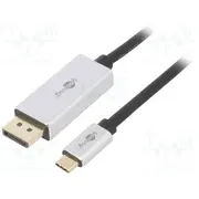 Adapter Displayport 1.4 plug,USB C plug 2M black  Usbc-Dp-2M 60176