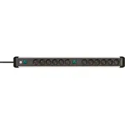 Brennenstuhl 1391030200 power extension 3 m 12 Ac outlets Indoor Black, Silver  7888780 4007123677429 Wlononwcrrco1
