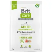 Brit Care Dog Sustainable Adult Medium Breed Chicken  Insect - dry dog food 3 kg 100-172176 8595602558698 Dlpritkas0054