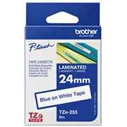 Brother Tze253 tape blue/white 24Mm 8M  4977766685498
