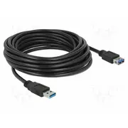 Cable Usb A socket,USB plug gold-plated 5M black Cu 5Gbps  Delock-85058 85058