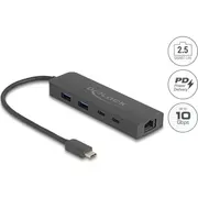 Delock 10 Gbps Usb Hub with 2.5 Gigabit Lan port and Pd 85 Watt  64110 4043619641109