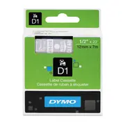 Dymo D1-Schriftband 12Mmx7M White auf transparent  S0720600 5411313450201